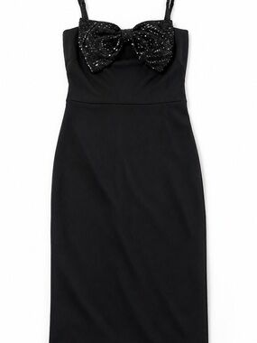 Eliza J Black Sequin Bow Mini Dress